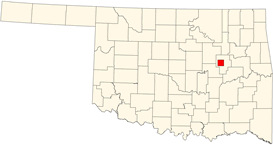 State map showng the Location of Okmulgee Wildlife Management Area (riparian) site.