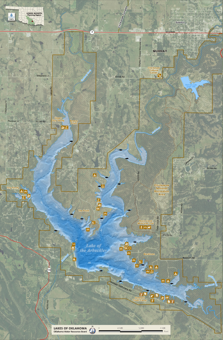 OWRB Map for Lake of the Arbuckles