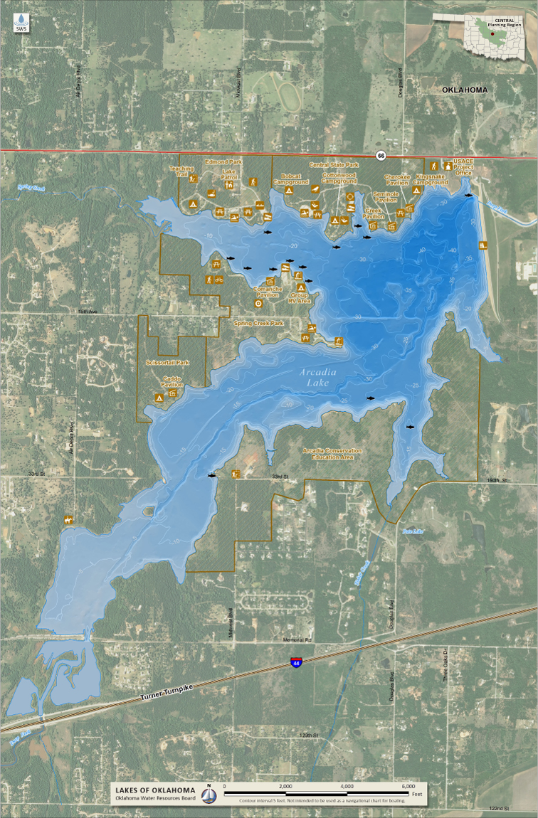 OWRB Map for Arcadia Lake