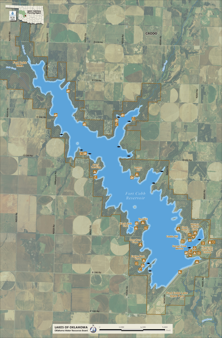 OWRB Map for Fort Cobb Lake