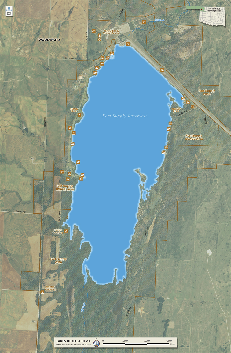 OWRB Map for Fort Supply Lake