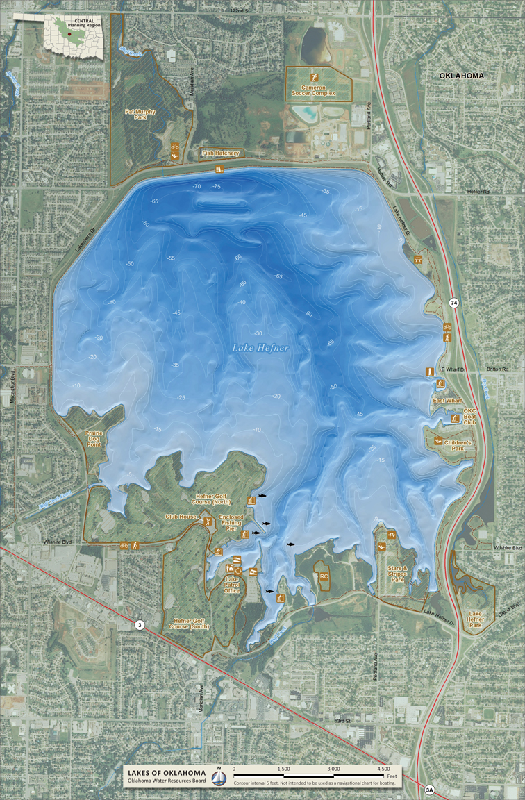 OWRB Lake Map for Lake Hefner