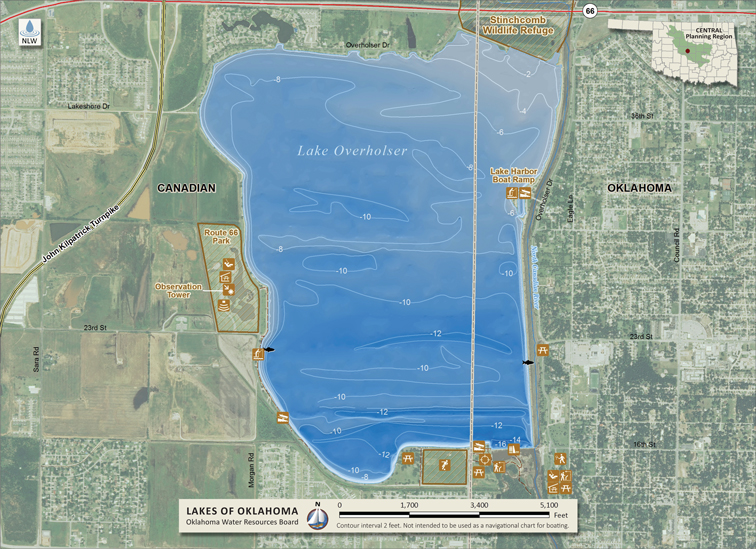 OWRB Lake Map for Lake Overholser