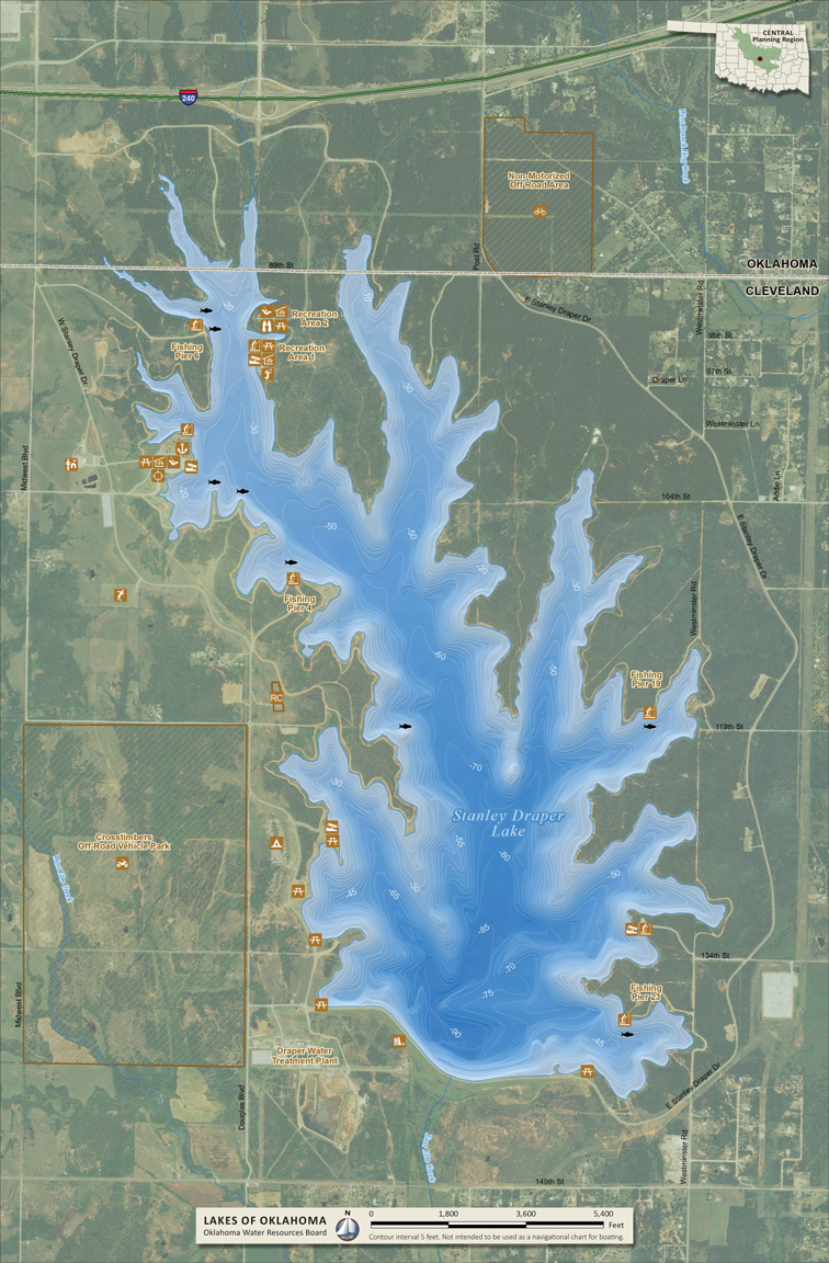 OWRB Lake Map for Lake Stanley Draper