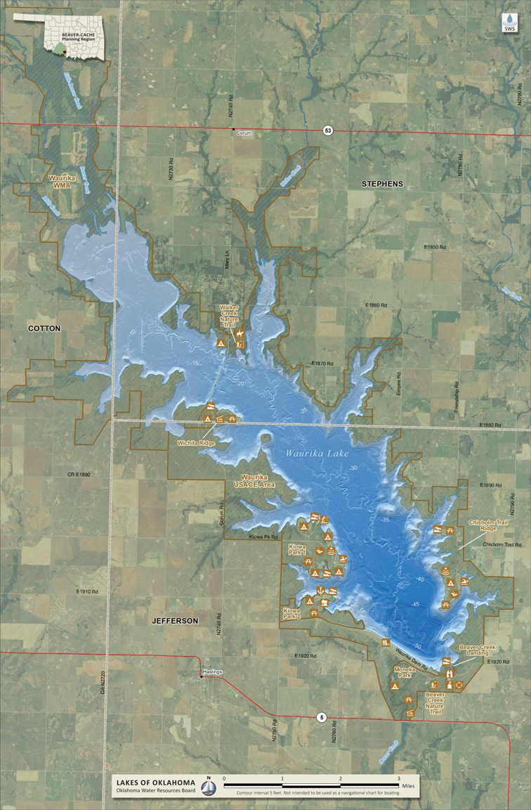 OWRB Map for Waurika Lake